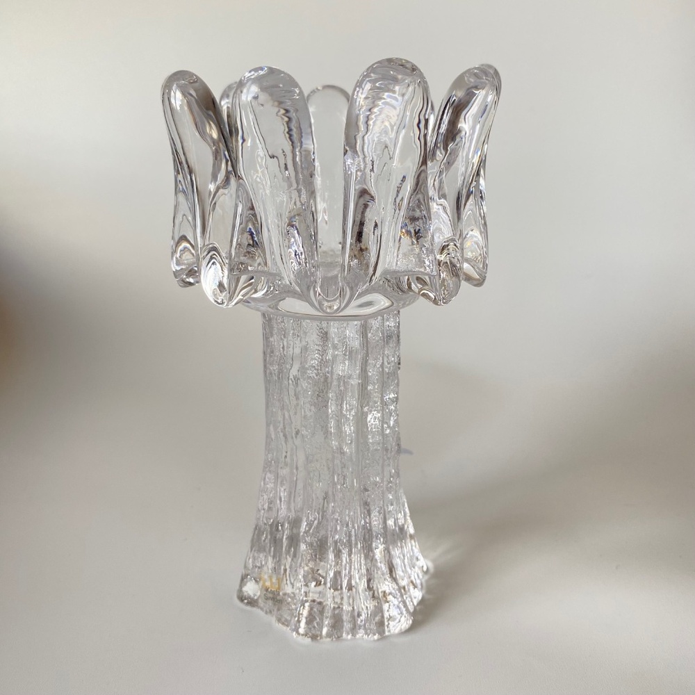 Vintage Kosta Boda Sunflower Candleholder, Swedish Art Glass by Göran Wärff